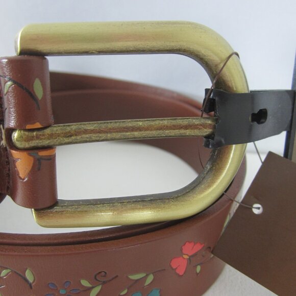 New Patricia Nash Vietri Leather Tooled  Belt Medium Flowers Butterfly NWT $69 M - Picture 5 of 7